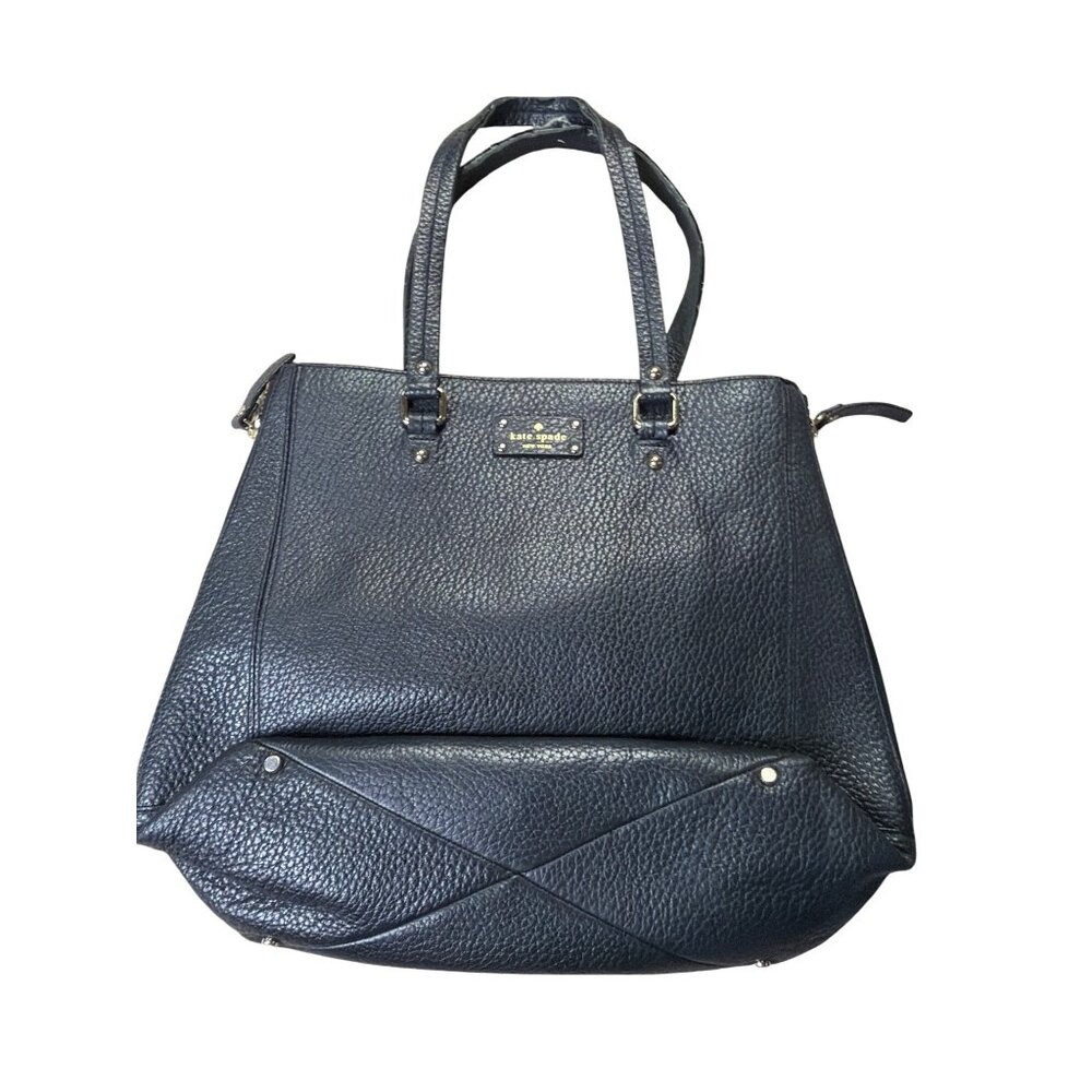 Kate Spade Black Leather Satchel handbag With Textured Finish